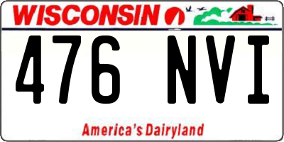 WI license plate 476NVI
