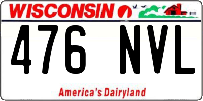 WI license plate 476NVL