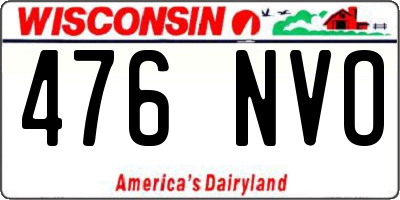 WI license plate 476NVO