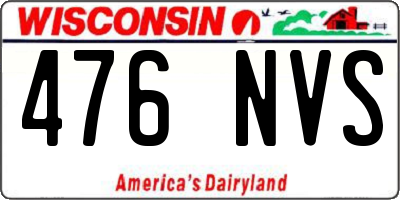WI license plate 476NVS