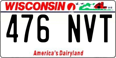 WI license plate 476NVT