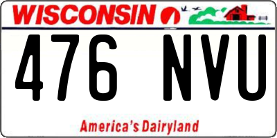 WI license plate 476NVU