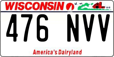 WI license plate 476NVV
