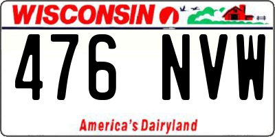 WI license plate 476NVW