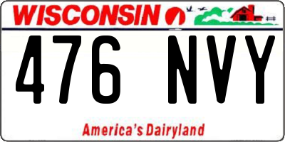 WI license plate 476NVY