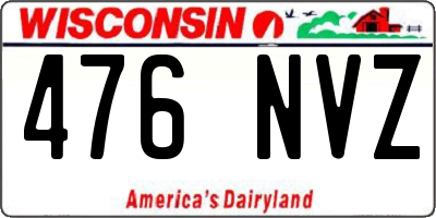 WI license plate 476NVZ
