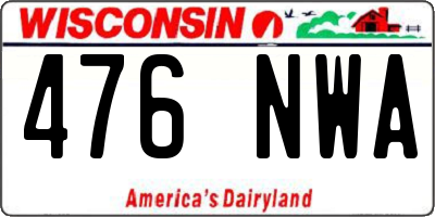 WI license plate 476NWA