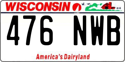 WI license plate 476NWB