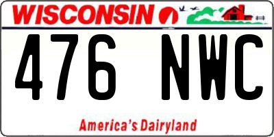 WI license plate 476NWC