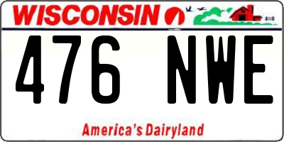 WI license plate 476NWE