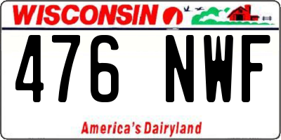 WI license plate 476NWF