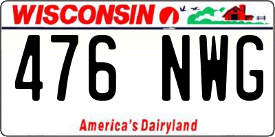 WI license plate 476NWG
