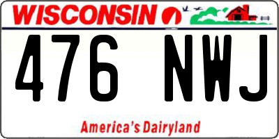 WI license plate 476NWJ