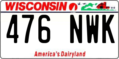 WI license plate 476NWK