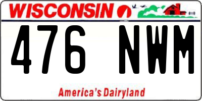 WI license plate 476NWM