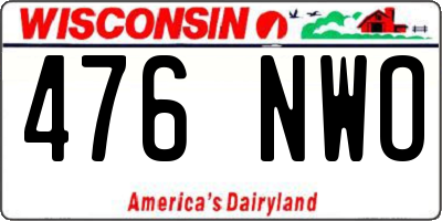 WI license plate 476NWO