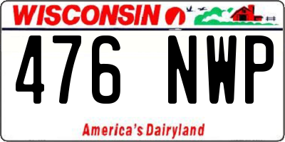 WI license plate 476NWP
