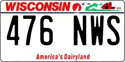 WI license plate 476NWS