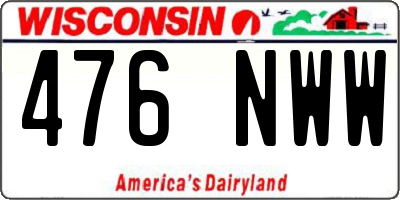 WI license plate 476NWW