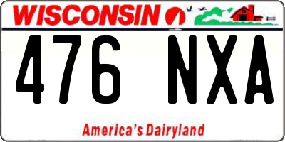 WI license plate 476NXA