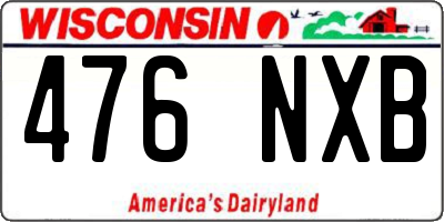 WI license plate 476NXB
