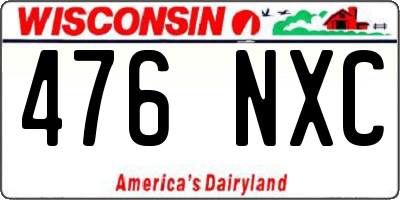 WI license plate 476NXC