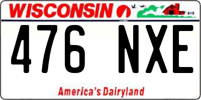 WI license plate 476NXE