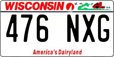 WI license plate 476NXG