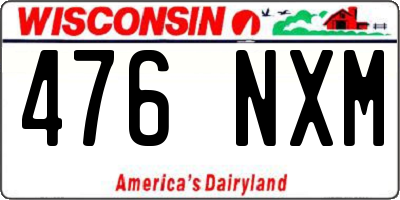 WI license plate 476NXM