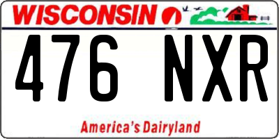 WI license plate 476NXR