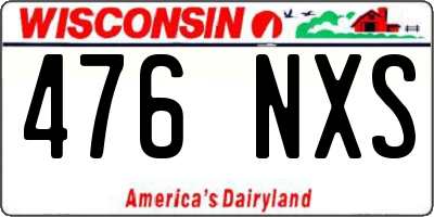 WI license plate 476NXS