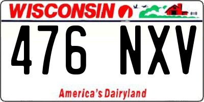WI license plate 476NXV
