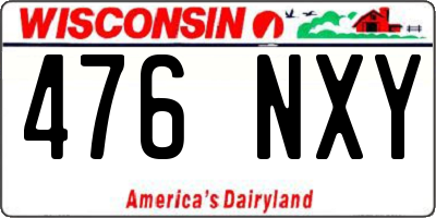 WI license plate 476NXY