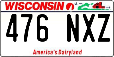 WI license plate 476NXZ
