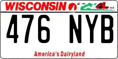 WI license plate 476NYB