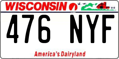 WI license plate 476NYF