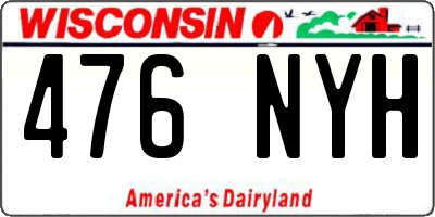 WI license plate 476NYH
