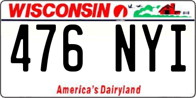 WI license plate 476NYI