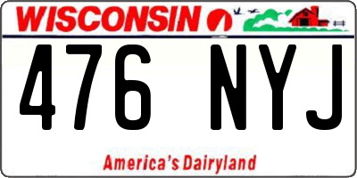 WI license plate 476NYJ