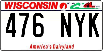 WI license plate 476NYK