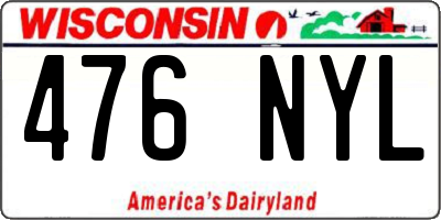 WI license plate 476NYL