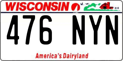 WI license plate 476NYN