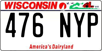 WI license plate 476NYP