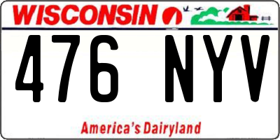 WI license plate 476NYV