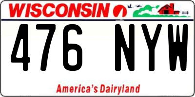 WI license plate 476NYW