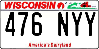 WI license plate 476NYY