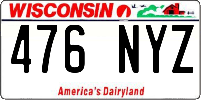 WI license plate 476NYZ