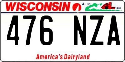 WI license plate 476NZA