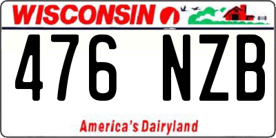 WI license plate 476NZB