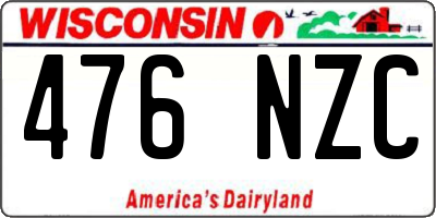 WI license plate 476NZC